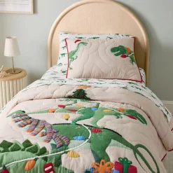 West Elm Dino In Lights Quilt & Shams