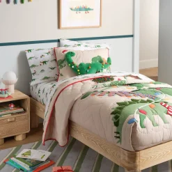 West Elm Dino In Lights Quilt & Shams