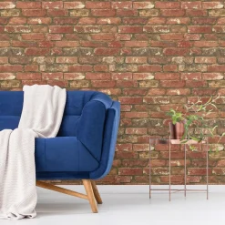 West Elm Distressed Red Brick Wallpaper
