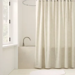 West Elm Dotted Floral Shower Curtain