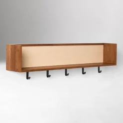 West Elm Douglas Solid Wood Tatami Entry Shelf with Hooks (42")