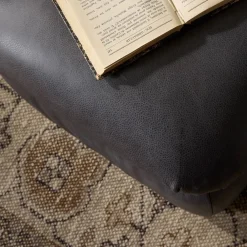 West Elm Dravien Leather Ottoman