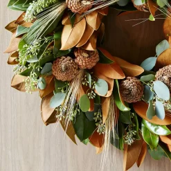 West Elm Dried Magnolia Wheat Wreath
