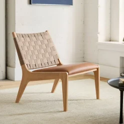 West Elm Dunham Leather Slipper Chair