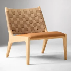 West Elm Dunham Leather Slipper Chair