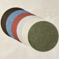 West Elm Easy-Care Round Faux Leather Placemats