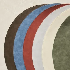 West Elm Easy-Care Round Faux Leather Placemats