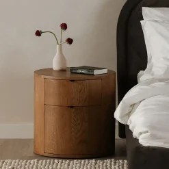 West Elm Edgar Round Nightstand (19")