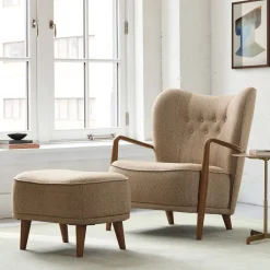 West Elm Elin Chair & Ottoman Set
