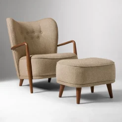 West Elm Elin Chair & Ottoman Set