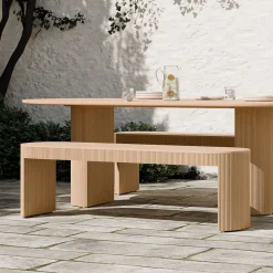 West Elm Ellington Outdoor Terrawood Dining Bench (62")