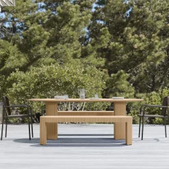 West Elm Ellington Outdoor Terrawood Oval Dining Table (86.5")