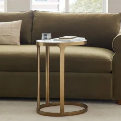West Elm Elwell Marble C-Side Table (15")