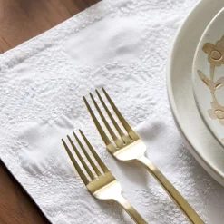 West Elm Embroidered Snowfall Placemat Sets