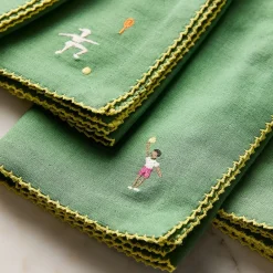 West Elm Embroidered Tennis Napkin Sets
