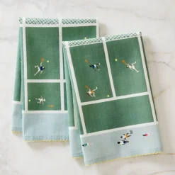West Elm Embroidered Tennis Tea Towel (Set of 2)
