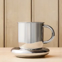 West Elm Emma Chamberlain Stainless Steel Mug & Button Saucer Set