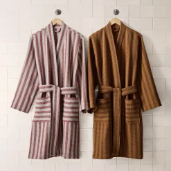 West Elm Emma Chamberlain Stripe Waffle Robe