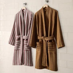 West Elm Emma Chamberlain Stripe Waffle Robe