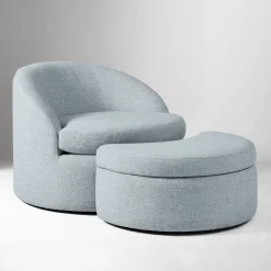 West Elm Emma Chamberlain Upholste Chair and a Half & Ottoman