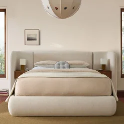 West Elm Emma Chamberlain Wingback Bed with Charging Nightstands