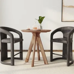 West Elm Engert Leather Counter Stool