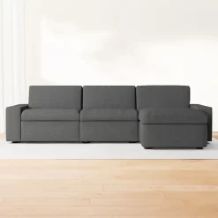 West Elm Enzo 3-Piece Reclining Chaise Sectional w/ Storage (108")