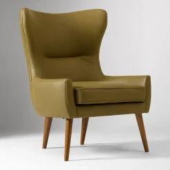 West Elm Erik Leather Wing Chair