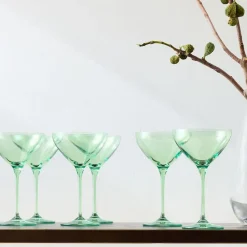 West Elm Estelle Colored Glass Martini Glass (Set of 6)