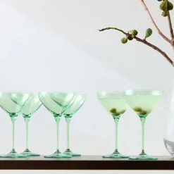 West Elm Estelle Colored Glass Martini Glass (Set of 6)