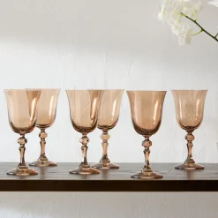 West Elm Estelle Colored Glass Regal Goblet Glass (Set of 6)