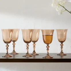 West Elm Estelle Colored Glass Regal Goblet Glass (Set of 6)