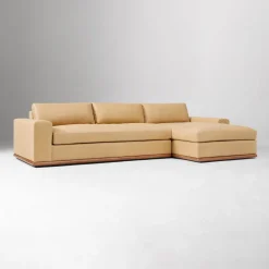 West Elm Ethan Leather 2-Piece Chaise Sectional (120")