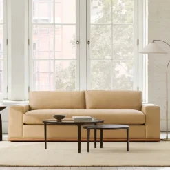 West Elm Ethan Leather Sofa (88"–108")