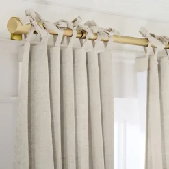 West Elm European Flax Linen Blackout Curtain w/ Tie Top