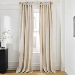West Elm European Flax Linen Blackout Curtain w/ Tie Top