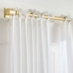 West Elm European Flax Linen Curtain w/ Tie Top