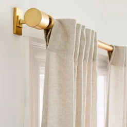 West Elm European Flax Linen & Luster Velvet Curtain