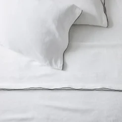 West Elm European Flax Linen Merrow Edge Pillowcase Set