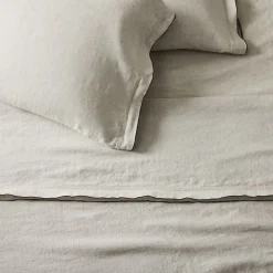 West Elm European Flax Linen Merrow Edge Pillowcase Set