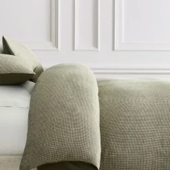 West Elm European Flax Linen Mini Waffle Duvet Cover & Shams