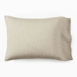 West Elm European Flax Linen Ruffle Pillowcase Set