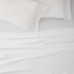 West Elm European Flax Linen Ruffle Sheet Set