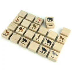 Kids West Elm Everwood Friends African Safari Animals Wooden Matching Game