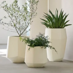 West Elm Fallon Faceted Ficonstone Indoor/Outdoor Planter