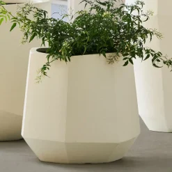 West Elm Fallon Faceted Ficonstone Indoor/Outdoor Planter