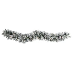 West Elm Faux Flocked Christmas Garland w/ Pine Cones