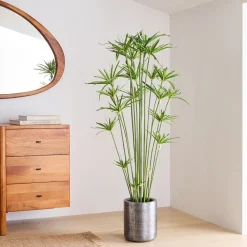 West Elm Faux Potted Cypress Grass Tree w/ Planter