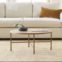 West Elm Fay Travertine Coffee Table (30")