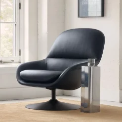 West Elm Fillmore Leather Swivel Chair